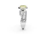 White gold Fancy Yellow Asscher  Cut Halo Split Shank Prong Setting Ring_19