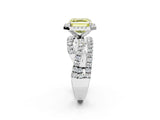 White gold Fancy Yellow Asscher  Cut Halo Split Shank Prong Setting Ring_50