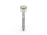White gold Fancy Yellow Asscher  Cut Milgrain Channel Set Engagement Ring with Solitaire Prong Setting_18
