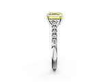 White gold Fancy Yellow Asscher  Cut Pavé Band Solitaire Ring with Four-Prong Setting_19