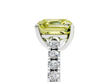 White gold Fancy Yellow Asscher  Cut Pavé Band Solitaire Ring with Four-Prong Setting_22