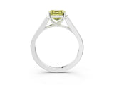 White gold Fancy Yellow Asscher Cut Solitaire Cathedral Diamond Engagement Ring with Channel-Set Band and Four-Prong Setting_18