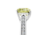 White gold Fancy Yellow Asscher Cut Solitaire Cathedral Diamond Engagement Ring with Channel-Set Band and Four-Prong Setting_20