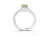 White gold Fancy Yellow Asscher Cut Solitaire Diamond Engagement Ring with Pavé Band and Six-Prong Setting_21