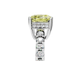 White gold Fancy Yellow Asscher Cut Solitaire Diamond Engagement Ring with Pavé Band and Six-Prong Setting_23
