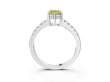 White gold Fancy Yellow Asscher Cut Solitaire Diamond Engagement Ring with Pavé Band and Six-Prong Setting_33