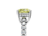 White gold Fancy Yellow Asscher Cut Solitaire Diamond Engagement Ring with Pavé Band and Six-Prong Setting_35
