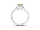White gold Fancy Yellow Asscher Cut Solitaire Diamond Engagement Ring with Pavé Band and Six-Prong Setting_39