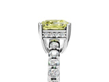 White gold Fancy Yellow Asscher Cut Solitaire Diamond Engagement Ring with Pavé Band and Six-Prong Setting_41