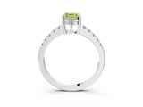 White gold Fancy Yellow Asscher Cut Solitaire Diamond Engagement Ring with Pavé Band and Six-Prong Setting_45