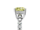 White gold Fancy Yellow Asscher Cut Solitaire Diamond Engagement Ring with Pavé Band and Six-Prong Setting_47