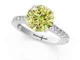 White gold Fancy Yellow Asscher  Cut Solitaire Diamond Engagement Ring with Pave Band and Four-Prong Setting_1
