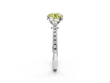 White gold Fancy Yellow Asscher  Cut Solitaire Diamond Engagement Ring with Pave Band and Four-Prong Setting_2