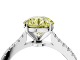 White gold Fancy Yellow Asscher  Cut Solitaire Diamond Engagement Ring with Pave Band and Four-Prong Setting_4