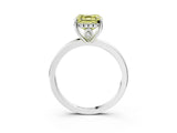 White gold Fancy Yellow Asscher Cut Solitaire Diamond Ring with Prong Setting and Plain Band_15