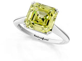 White gold Fancy Yellow Asscher Cut Solitaire Diamond Ring with Six-Prong Setting and Classic Band_26