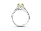 White gold Fancy Yellow Asscher Cut Solitaire Diamond Ring with Six-Prong Setting and Classic Band_267