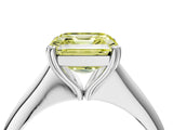 White gold Fancy Yellow Asscher Cut Solitaire Diamond Ring with Six-Prong Setting and Classic Band_268