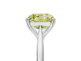 White gold Fancy Yellow Asscher Cut Solitaire Diamond Ring with Six-Prong Setting and Classic Band_269