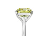 White gold Fancy Yellow Asscher Cut Solitaire Diamond Ring with Six-Prong Setting and Classic Band_30