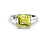 White gold Fancy Yellow Asscher Cut Solitaire Diamond Ring with Six-Prong Setting and Classic Band_49
