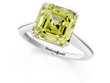 White gold Fancy Yellow Asscher Cut Solitaire Diamond Ring with Six-Prong Setting and Classic Band_50