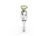 White gold Fancy Yellow Asscher  Cut Solitaire Diamond with Side Stones on Criss-Cross Band and Four-Prong Setting_19