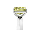 White gold Fancy Yellow Asscher  Cut Solitaire Engagement Ring with Flat Band and Four-Prong Setting 5