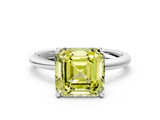 White gold Fancy Yellow Asscher  Cut Solitaire Engagement Ring with Four-Prong Setting and Classic Band_17