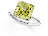 White gold Fancy Yellow Asscher  Cut Solitaire Engagement Ring with Four-Prong Setting and Classic Band_18