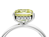 White gold Fancy Yellow Asscher  Cut Solitaire Engagement Ring with Four-Prong Setting and Classic Band_21