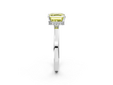 White gold Fancy Yellow Asscher  Cut Solitaire Engagement Ring with Four-Prong Setting on a Classic Band_2