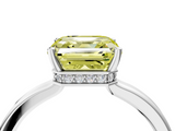 White gold Fancy Yellow Asscher  Cut Solitaire Engagement Ring with Four-Prong Setting on a Classic Band_4