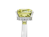 White gold Fancy Yellow Asscher  Cut Solitaire Engagement Ring with Four-Prong Setting on a Classic Band_5