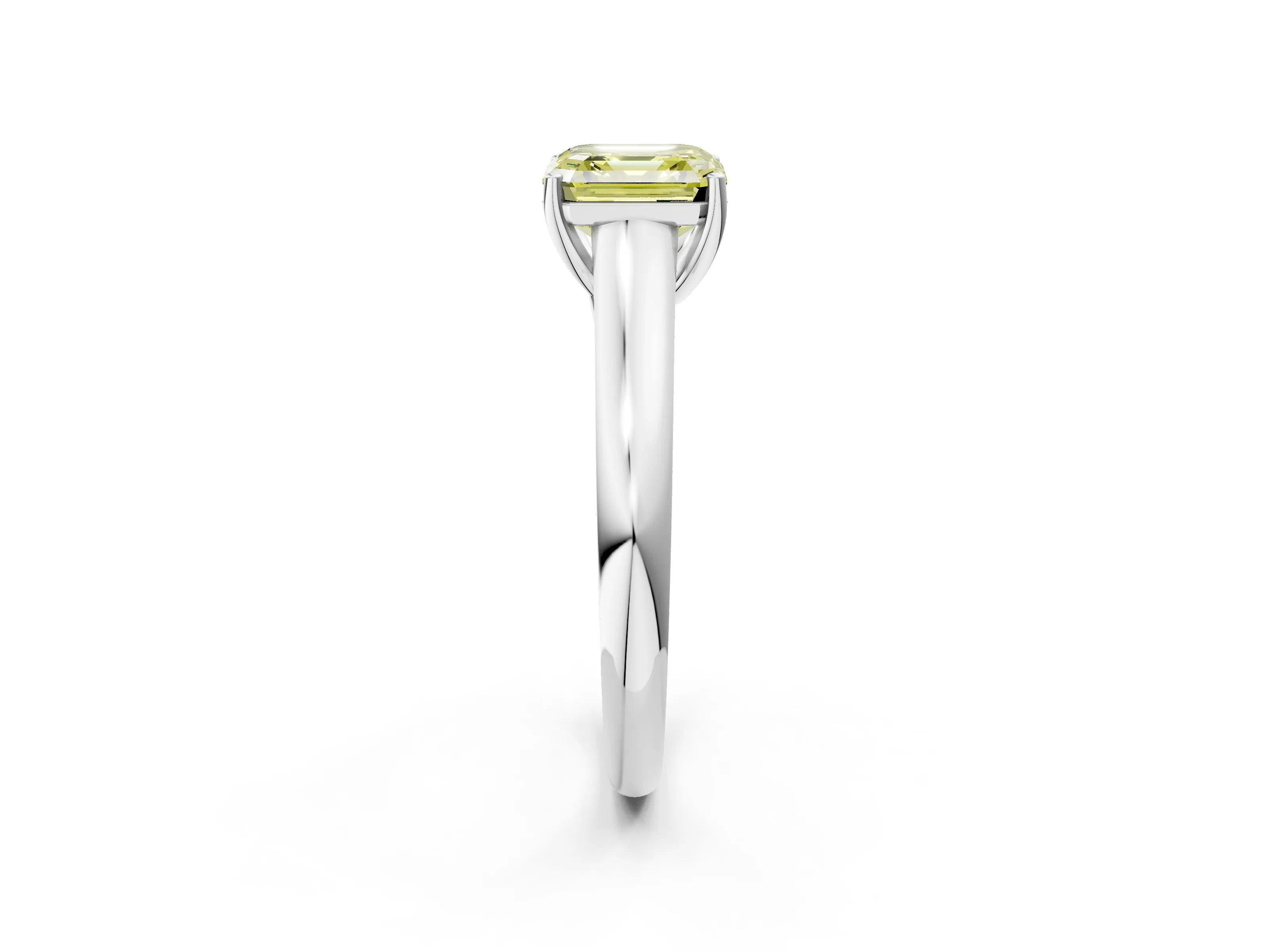 White gold Fancy Yellow Asscher Cut Solitaire Engagement Ring with Tapered Band and Four-Prong Setting_17