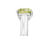 White gold Fancy Yellow Asscher Cut Solitaire Engagement Ring with Tapered Band and Four-Prong Setting_20