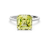 White gold Fancy Yellow Asscher  Cut Solitaire Engagement Ring with Thin Band and Four-Prong Setting_20