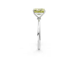 White gold Fancy Yellow Asscher  Cut Solitaire Engagement Ring with Thin Band and Four-Prong Setting_25