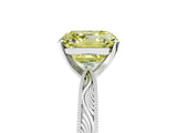 White gold Fancy Yellow Asscher Cut Solitaire Milgrain Engraved Band with Four-Prong Setting_17
