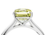 White gold Fancy Yellow Asscher  Cut Solitaire Ring with Cathedral Band and Four-Prong Setting_4