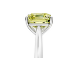 White gold Fancy Yellow Asscher  Cut Solitaire Ring with Cathedral Band and Four-Prong Setting_5