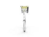 White gold Fancy Yellow Asscher  Cut Solitaire Ring with Four-Prong Setting and Classic Band_19