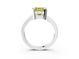 White gold Fancy Yellow Asscher  Cut Solitaire Ring with Four-Prong Setting and Classic Band_20