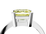 White gold Fancy Yellow Asscher  Cut Solitaire Ring with Four-Prong Setting and Classic Band_21