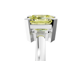 White gold Fancy Yellow Asscher  Cut Solitaire Ring with Four-Prong Setting and Classic Band_22