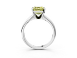 White gold Fancy Yellow Asscher  Cut Solitaire Ring with Four-Prong Setting on a Classic Band_3