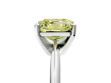 White gold Fancy Yellow Asscher  Cut Solitaire Ring with Four-Prong Setting on a Classic Band_5