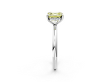 White gold Fancy Yellow Asscher  Cut Solitaire Ring with Thin Band and Four-Prong Setting_18