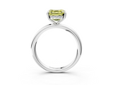 White gold Fancy Yellow Asscher  Cut Solitaire Ring with Thin Band and Four-Prong Setting_19
