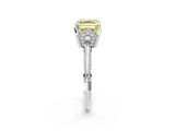 White gold Fancy Yellow Asscher Cut Solitaire Split Shank Pave Diamond Engagement Ring with Four-Prong Setting_50
